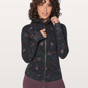 LuLuLemon Purple floral Scuba Hoodie